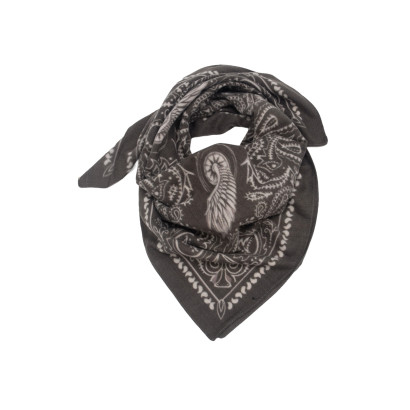 SQUARE POLYWOOL SCARF WITH PAISLEY PATTERN