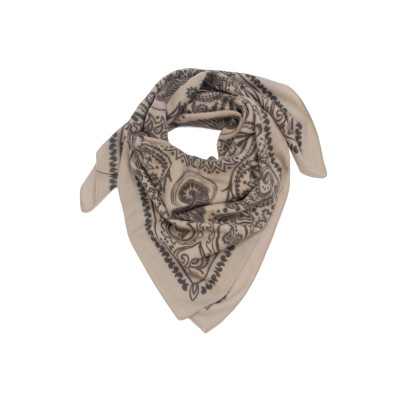 SQUARE POLYWOOL SCARF WITH PAISLEY PATTERN