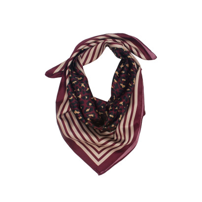 FOULARD CARRÉ EN POLYSILK À IMPRIME ANIMAL