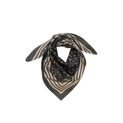 FOULARD CARRÉ EN POLYSILK À IMPRIME ANIMAL