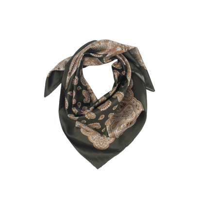 VIERKANTJE POLYSILK SJAAL MET PAISLEY PATROON
