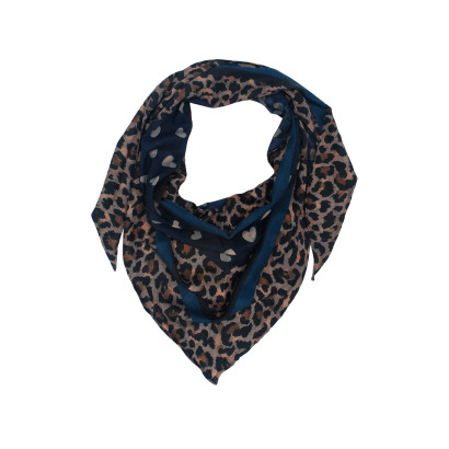 FOULARD TRIANGULAIRE AVEC IMPRIME ANIMAL ET COEURS