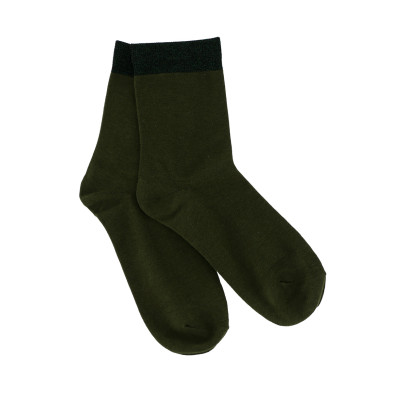 SOKKEN IN EFFEN KLEUR MET RAND MET LUREX