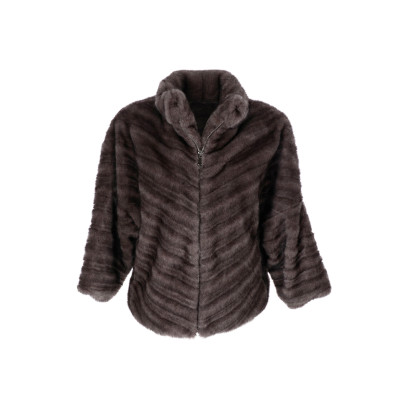 VESTE EN FAUSSE FOURRURE AVEC 2 TONS ET POCHES