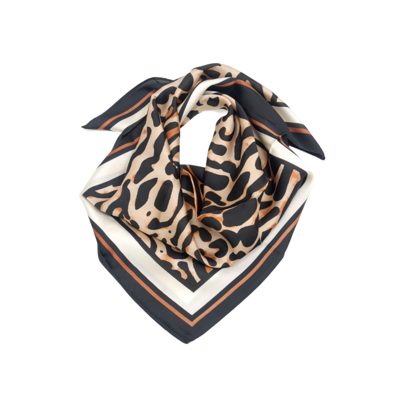 SQUARE POLYSILK SCARF WITH ANIMAL PRINT