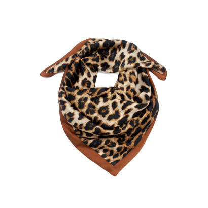 SQUARE POLYSILK SCARF WITH ANIMAL PRINT