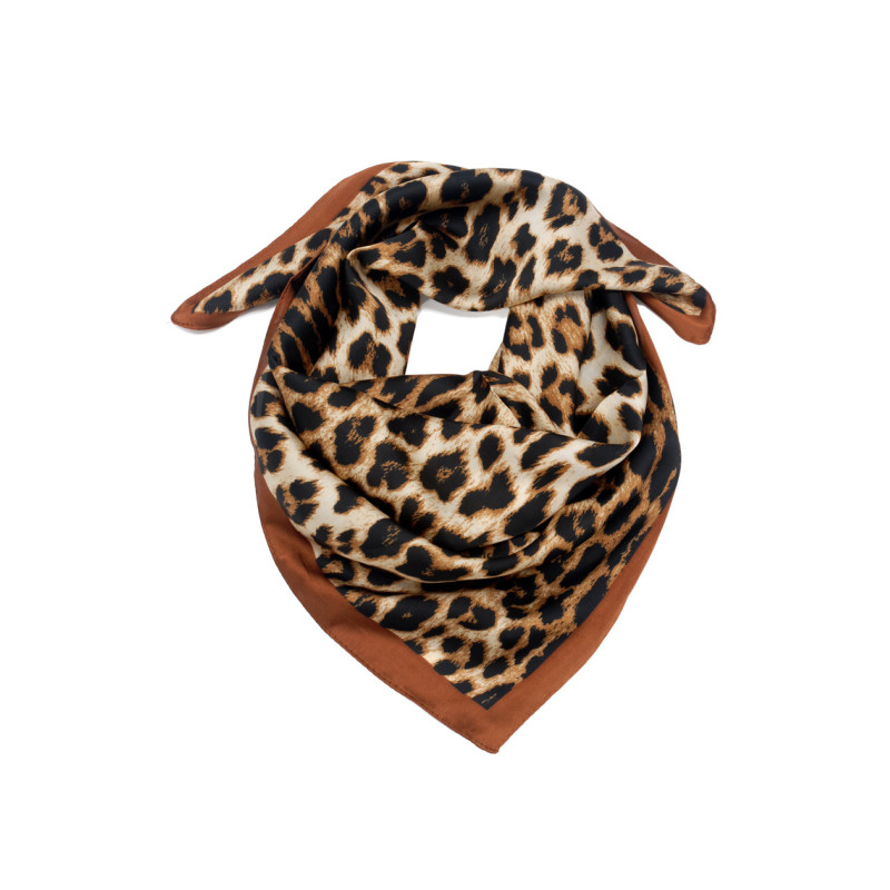 SQUARE POLYSILK SCARF WITH ANIMAL PRINT