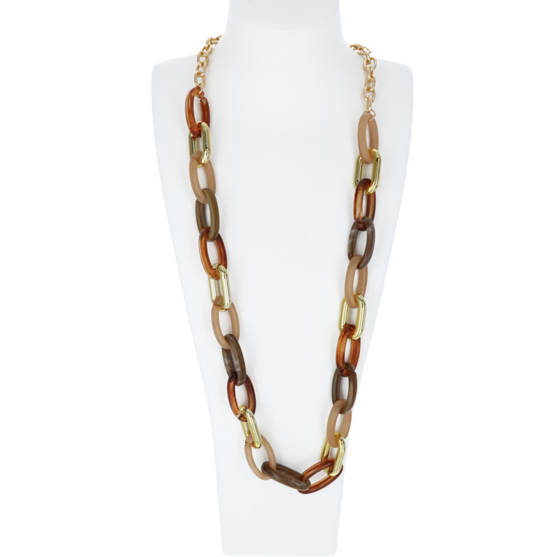 LONG NECKLACE WITH LINK IN RESINE