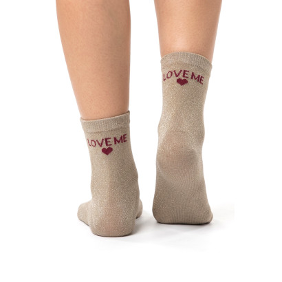 CHAUSSETTES AVEC LUREX: LOVE ME ET COEUR