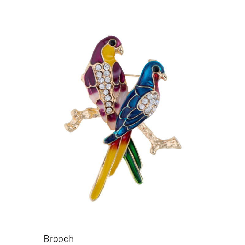 BROCHE AVEC OISEAU ET STRASS
