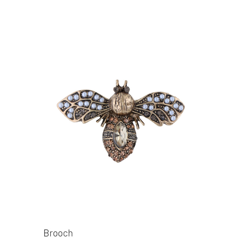 BROCHE AVEC ABEILLE ET STRASS