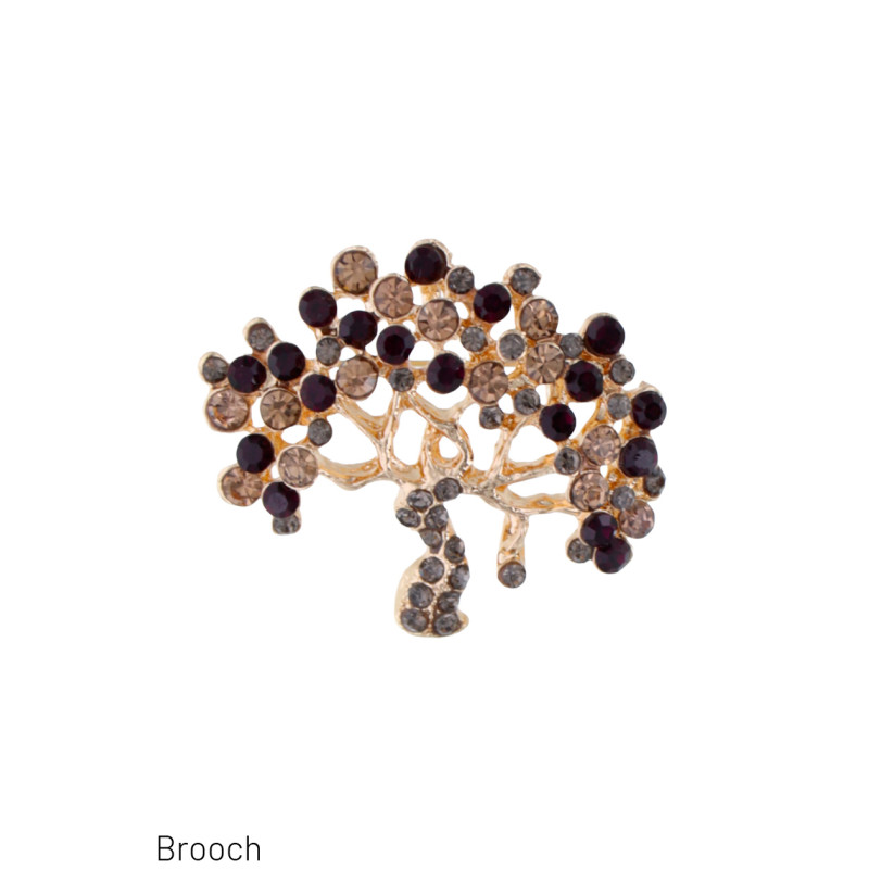 BROCHE AVEC ARBRE ET STRASS