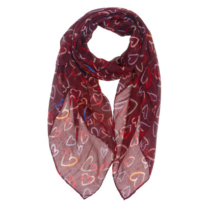 SCARF PRINTED HEARTS