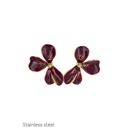 STEEL EARRINGS FLOWER SHAPE