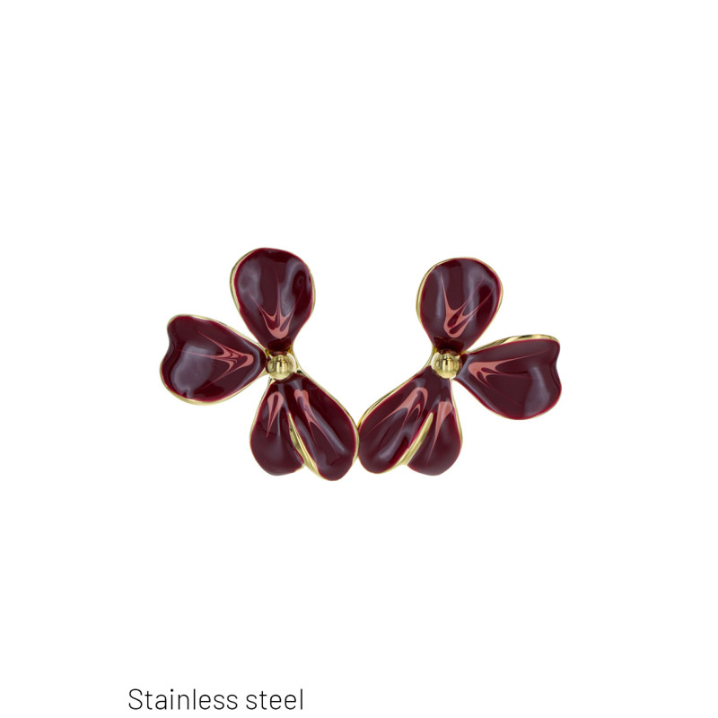 STEEL EARRINGS FLOWER SHAPE