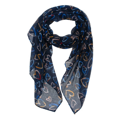 SCARF PRINTED HEARTS