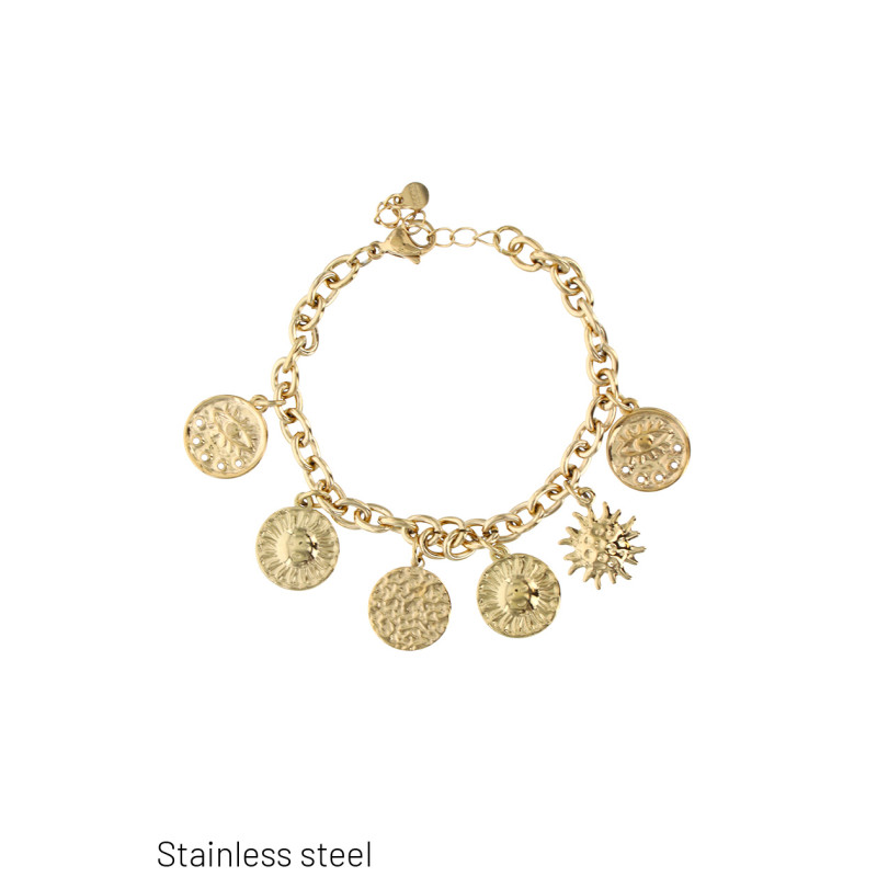 BRACELET EN ACIER AVEC BRELOQUES