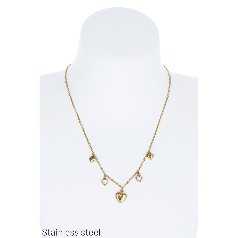 COLLIER EN ACIER AVEC BRELOQUES