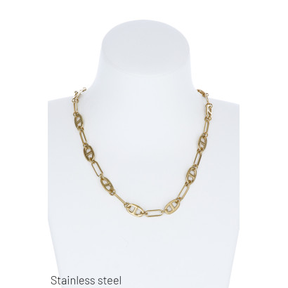 ST. STEEL OVAL LINK NECKLACE
