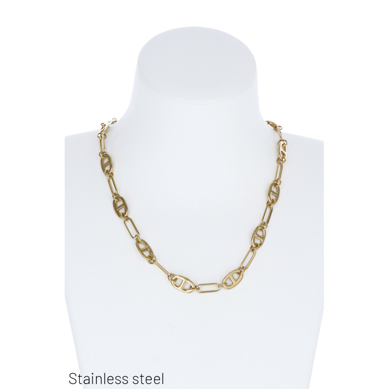 ST. STEEL OVAL LINK NECKLACE