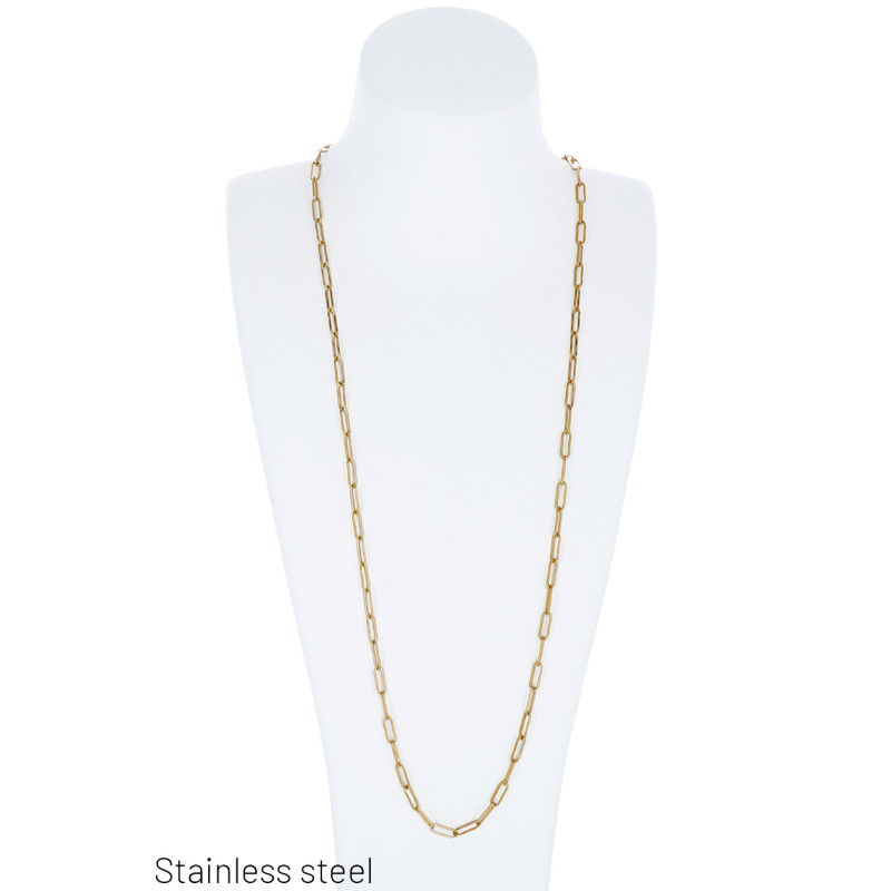 COLLIER EN ACIER ET CHAINE À MAILLONS