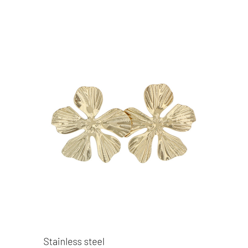 STEEL EARRING FLOWER SHAPE