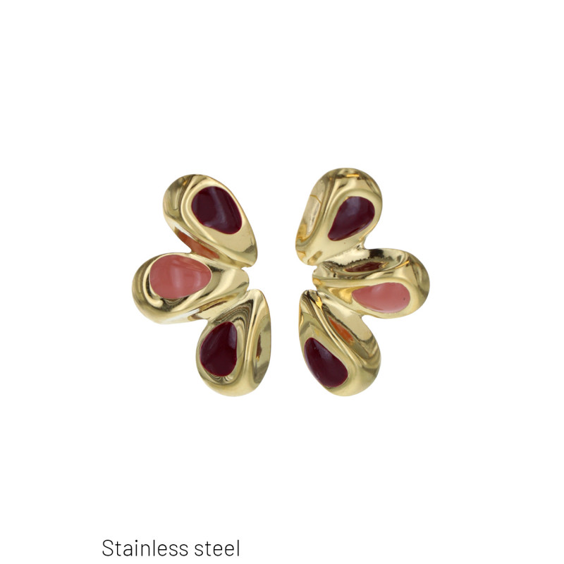 POST EARRING DROP SHAPE WITH EPOXY