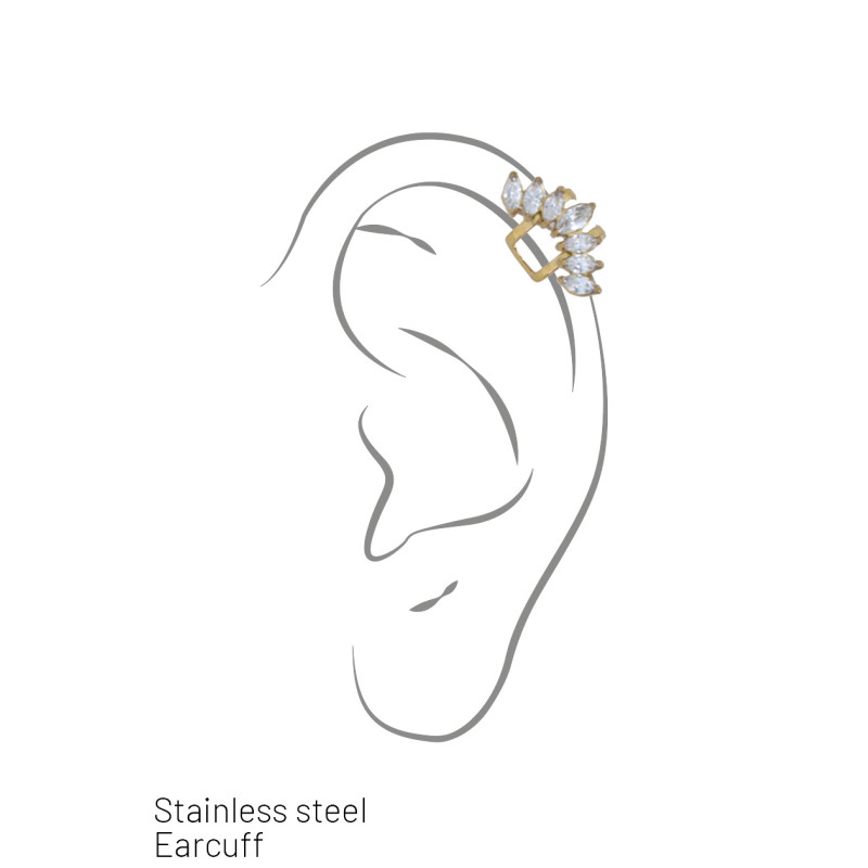 EAR CUFF ACIER AVEC STRASS