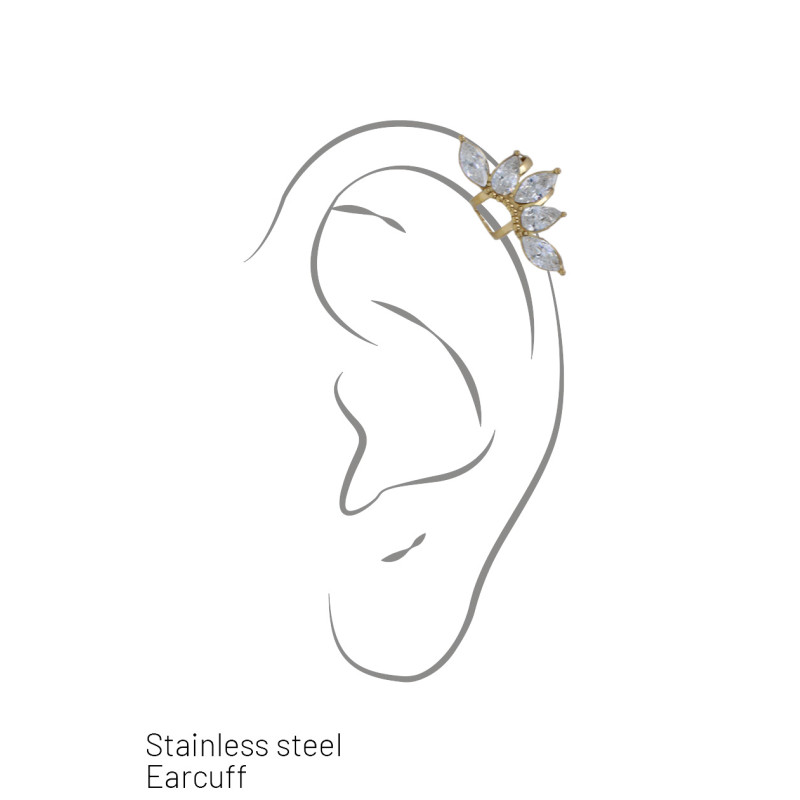 EAR CUFF ACIER AVEC STRASS