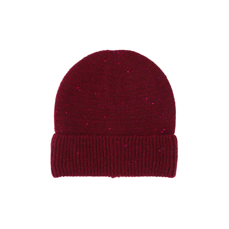 BONNET TRICOTÉ AVEC REVERS ET PAILLETTES