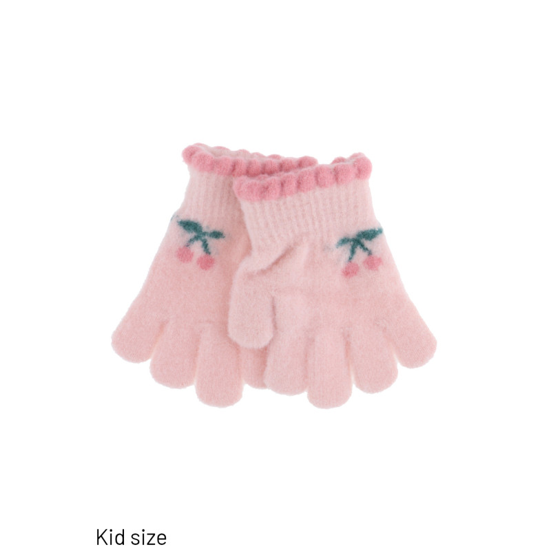 GUANTES DE NIÑO PUNTO CON CEREZA