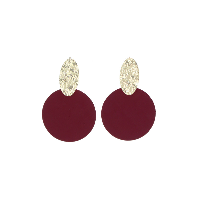 BOUCLE D'OREILLE IMPOSANTE COLORÉE FORME DE ROND