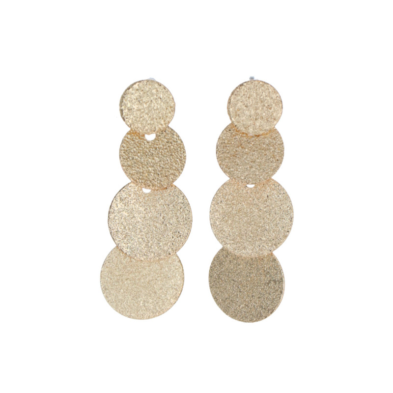 EARRINGS ROUND SHAPE HAMMERED METAL