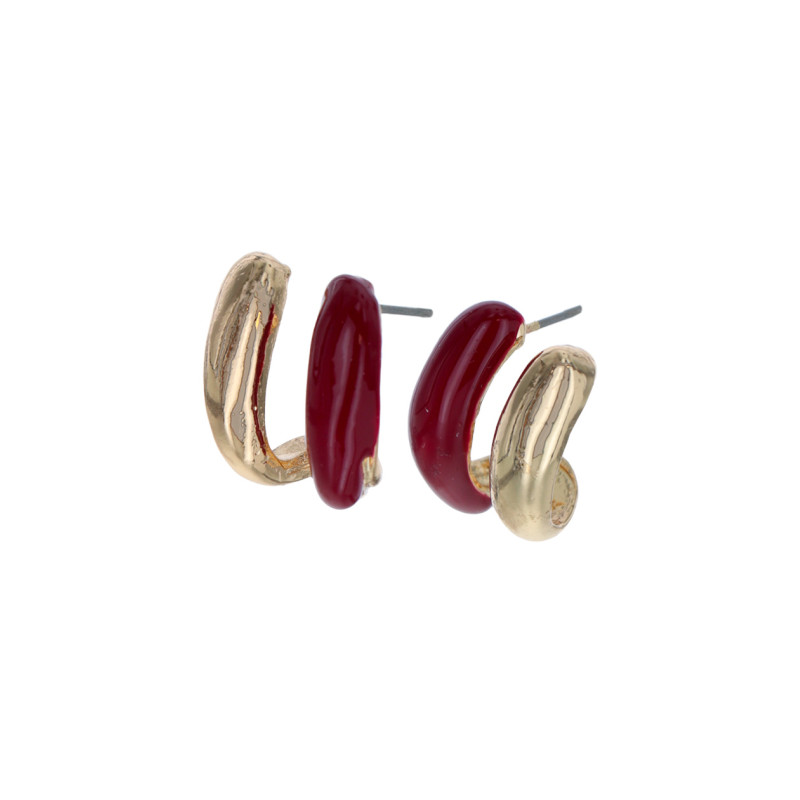 BOUCLE D'OREILLE PUCE DE FORME OVALE AVEC ÉPOXY
