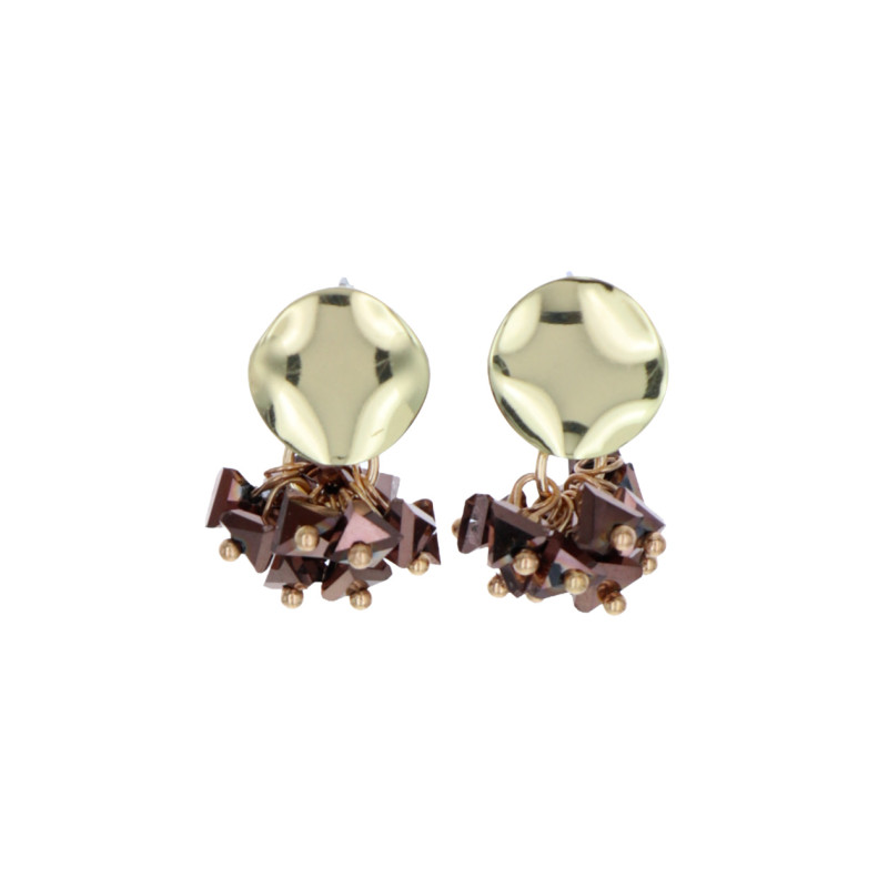 EARRINGS FACETED STONE IN DIFFERENT SHAPE