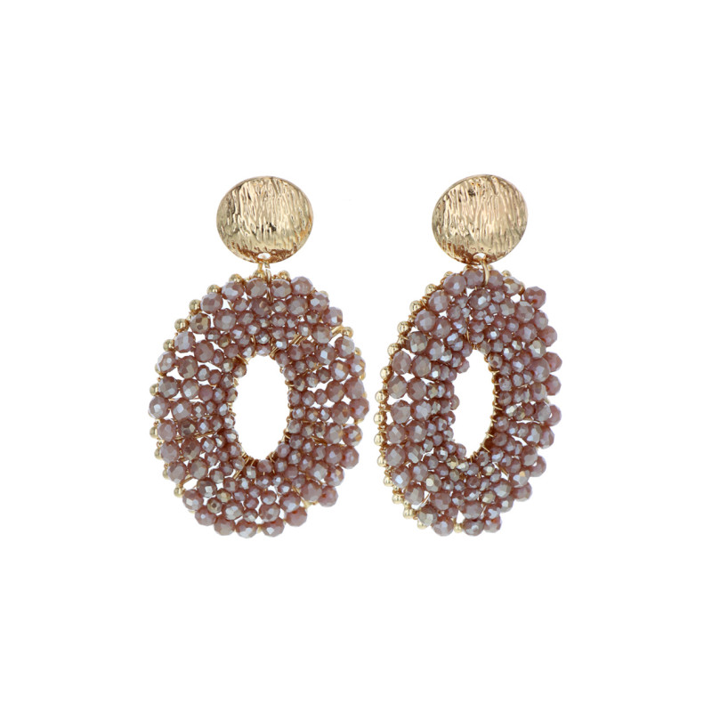 EARRINGS ROUND SHAPE & FACETED BEADS