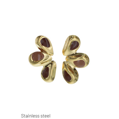 POST EARRING DROP SHAPE WITH EPOXY