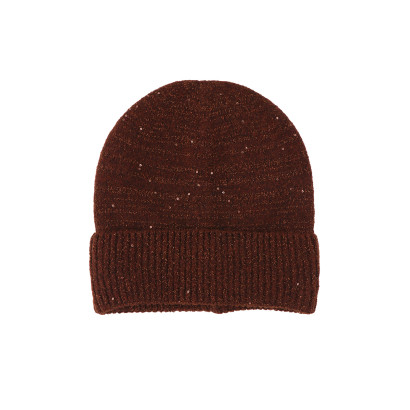 BONNET TRICOTÉ AVEC REVERS ET PAILLETTES