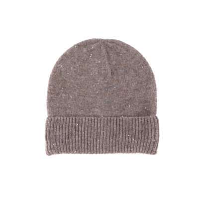 BONNET TRICOTÉ AVEC REVERS ET PAILLETTES