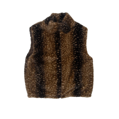 MOUWLOZE JAS IMITATIEBONT, DIEREN PRINT, ZIP, ZAKK
