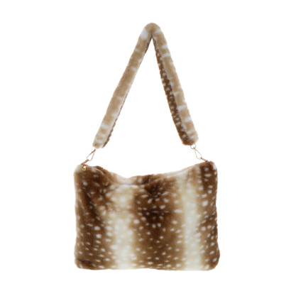 SAC A BANDOULIERE IMITATION FOURRURE, IMPR. ANIMAL