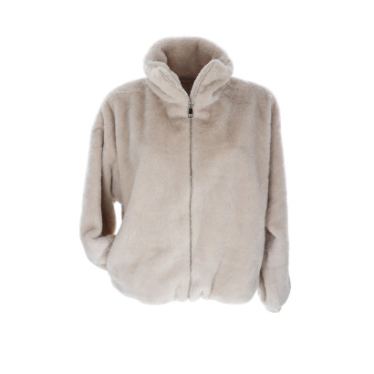 FAKE FUR JACKET, CLOSE WITH ZIP AND POCKETS