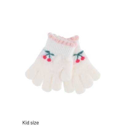GUANTES DE NIÑO PUNTO CON CEREZA