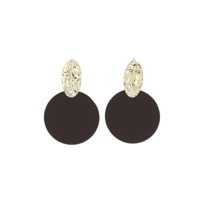 BOUCLE D'OREILLE IMPOSANTE COLORÉE FORME DE ROND