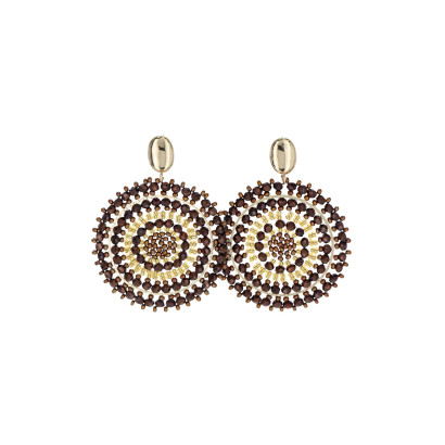 EARRINGS ROUND SHAPE & FACETED BEADS