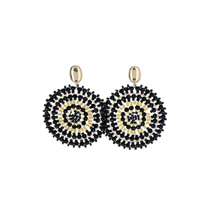 EARRINGS ROUND SHAPE & FACETED BEADS