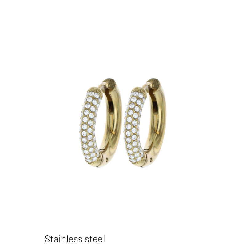 BOUCLES DÂOREILLES EN ACIER INOXYDABLE DEMI-CROLE