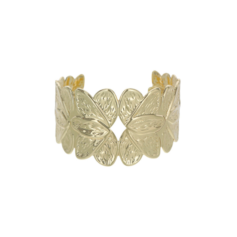 METAL RIGID BRACELET LEAF SHAPE