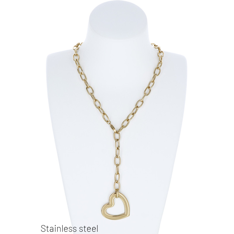 COLLIER Ú GROS MAILLONS EN ACIER INOXYDABLE AVEC P