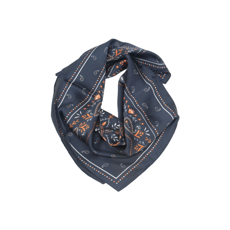 SQUARE POLYSILK SCARF WITH PAISLEY PATTERN